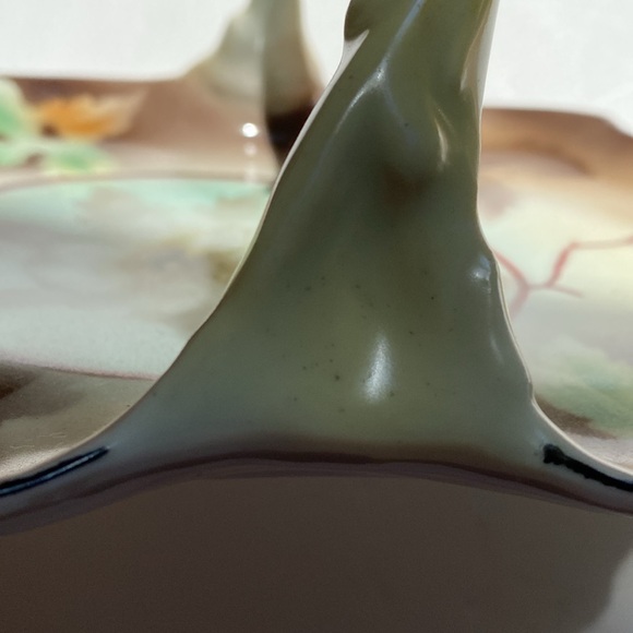 Prov Saxe E S Vintage hand painted serving dish. Beautiful depiction of birds. - Picture 7 of 10